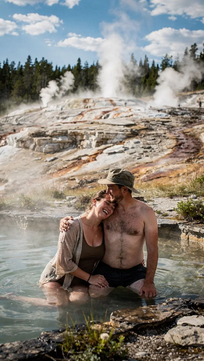 Para zakochanych spacerująca po malowniczym moście w Nowym Jorku.