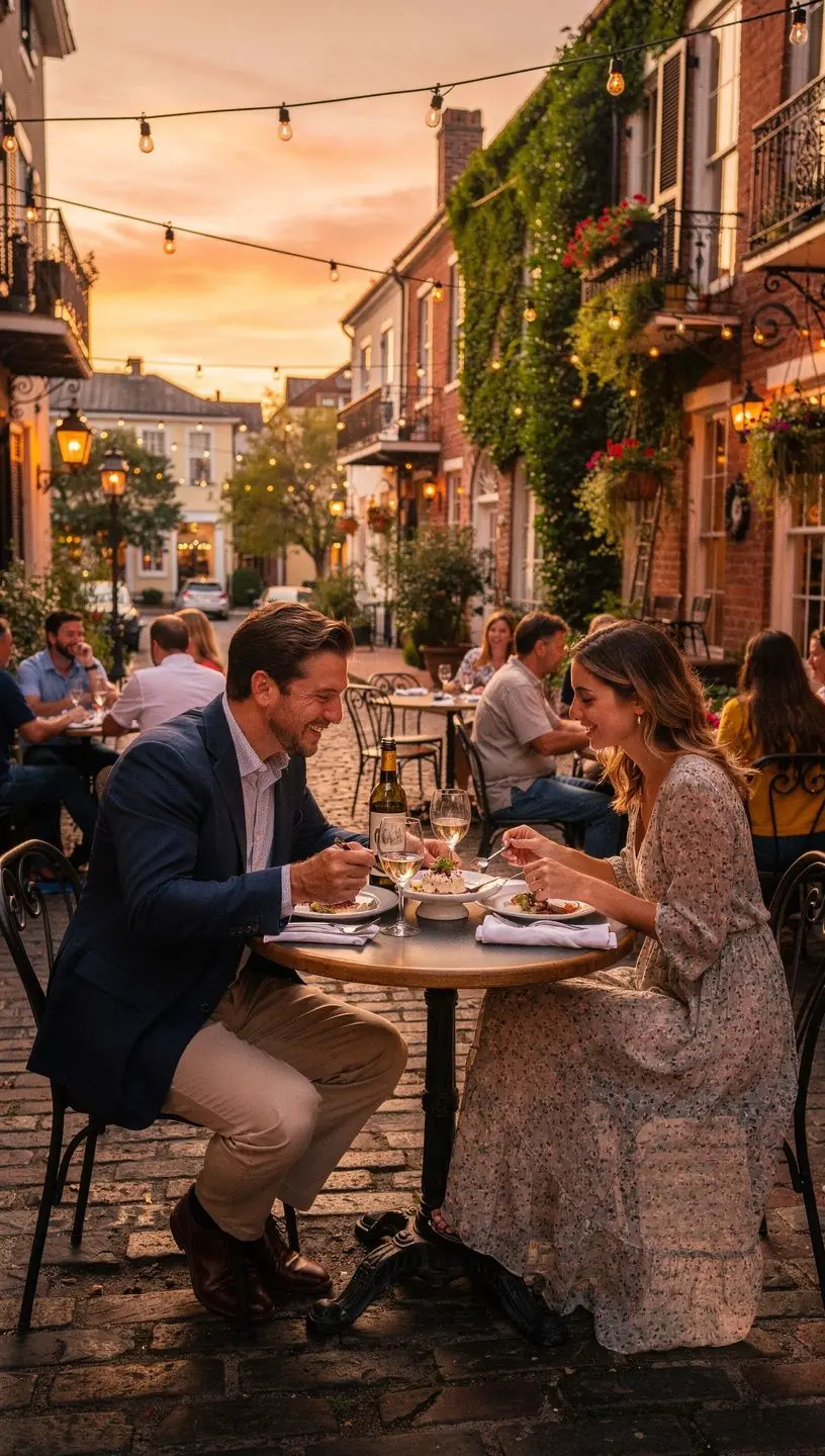 Kreatywna mapa podróży z oznaczonymi romantycznymi destynacjami w Stanach Zjednoczonych.